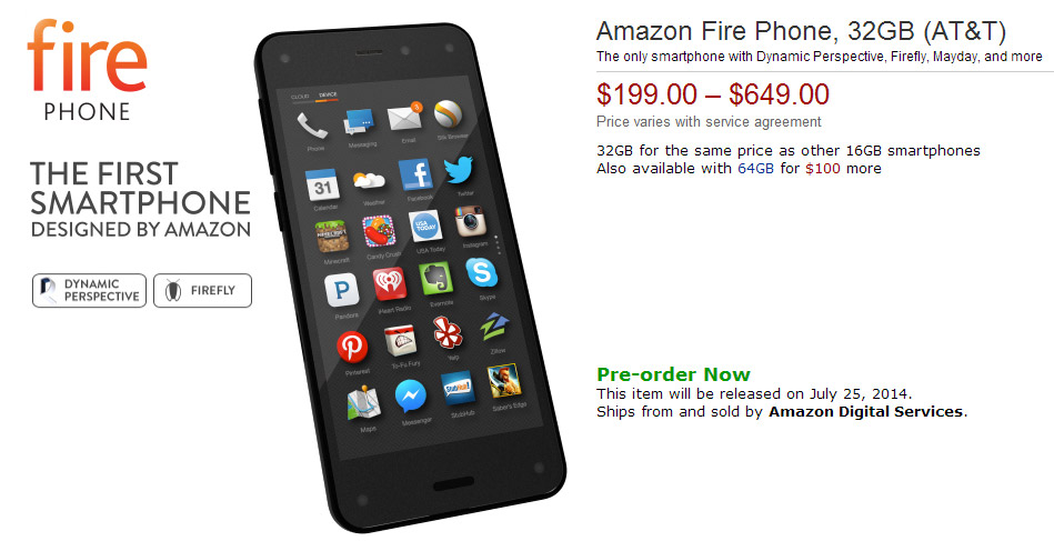 Amazon Fire Phone Att Pricing