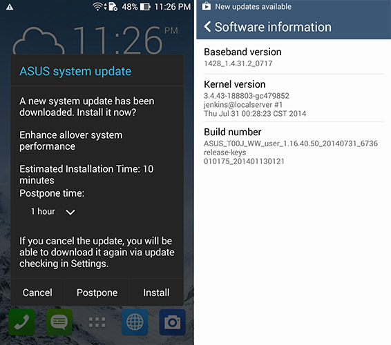 Asus Zenfone 5 System Update
