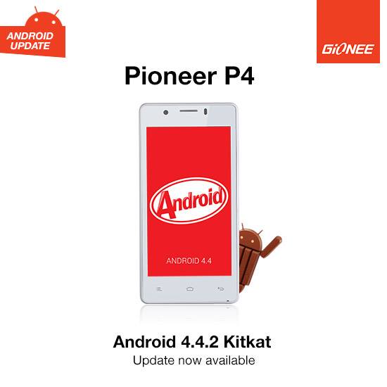 Ginonee Pioneer P4 Kitkat Update