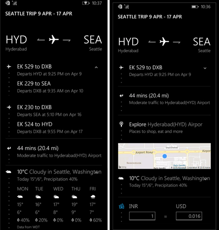 Cortana Trip Planner