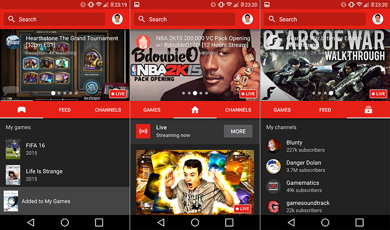 Youtube Gaming Android