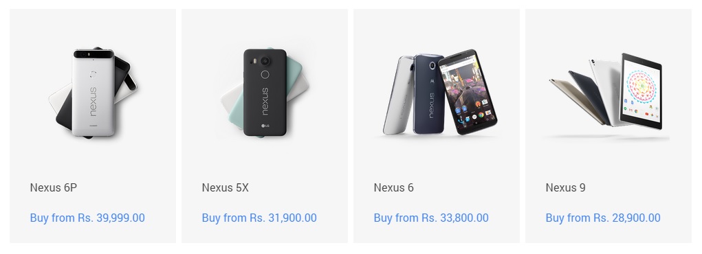 Nexus 5x Nexus 6p India Pricing