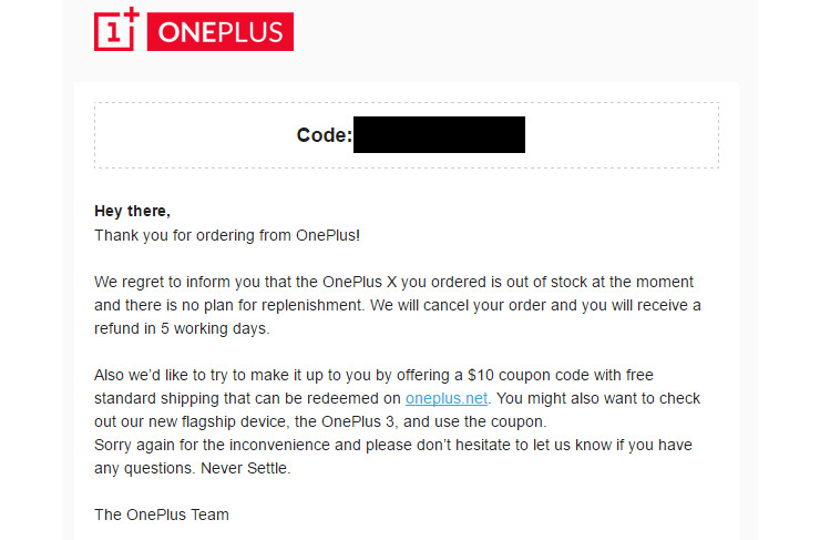 Oneplus X Out Of Stock