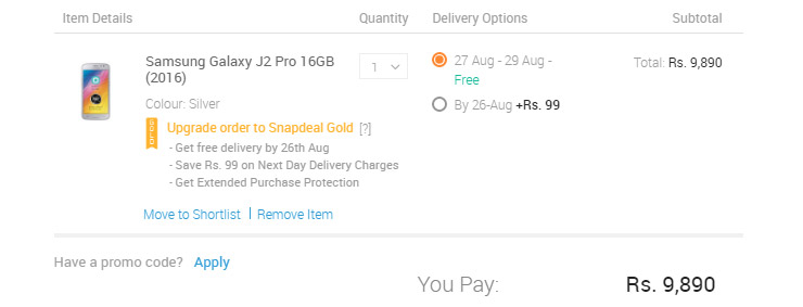 Snapdeal Gold Option Sd Fulfilled