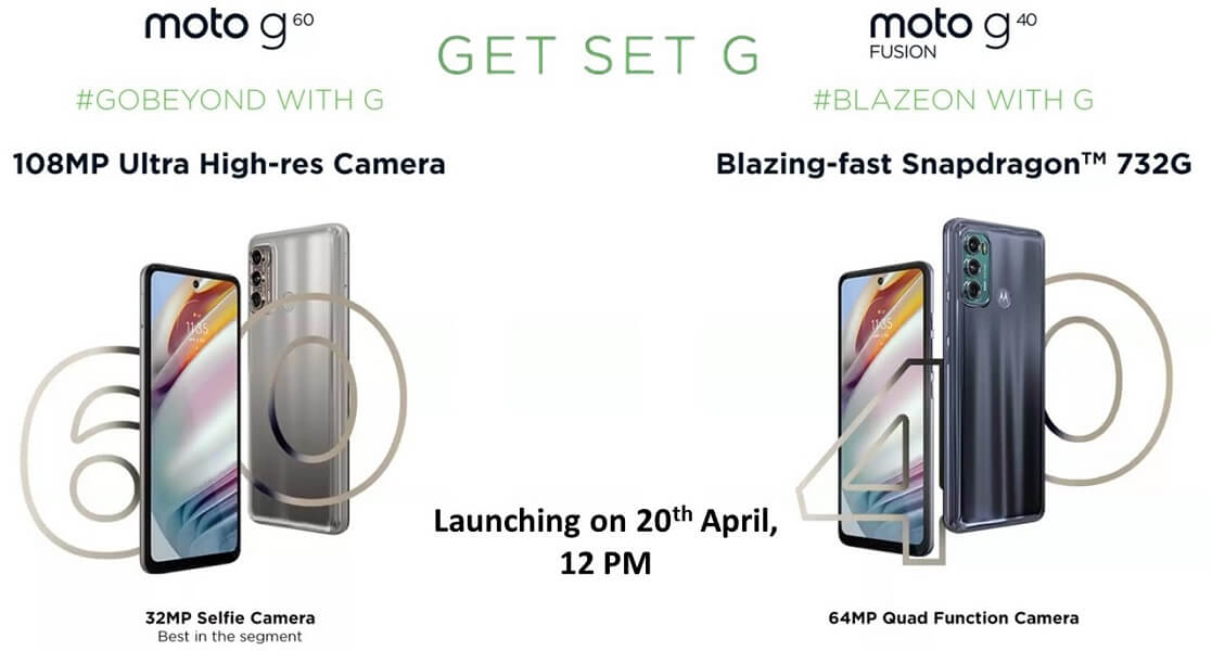 Moto G60 and G40 Fusion launch date india