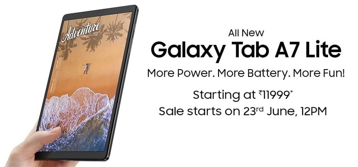 Samsung Galaxy Tab A7 Lite launch india