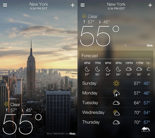 Yahoo Weather App For Iphone Ipad