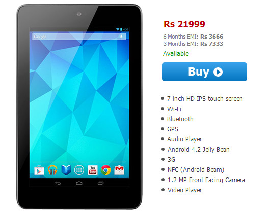 Google Nexus 7 Wifi 3g India