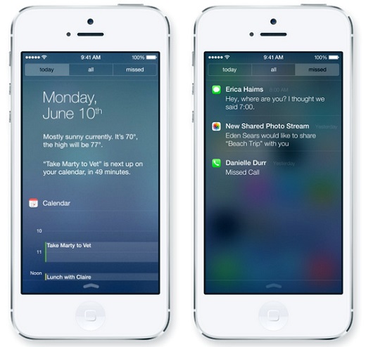 New Notification Center IOS 7