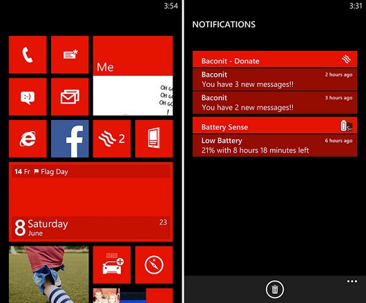 Windows Phone Blue Notification Center Leak