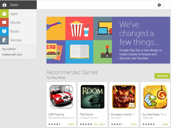 Google Redesigns Play Store Website