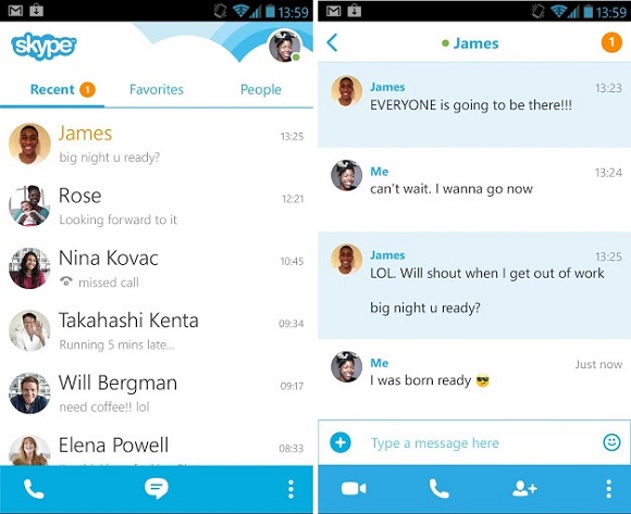 Skype For Android Updated