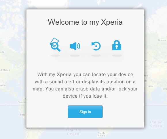 Sony My Xperia Remote Security Service