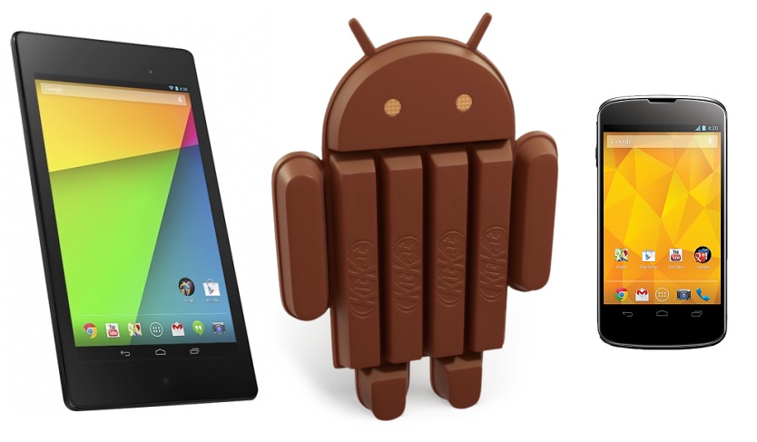 Android Kitkat Nexus 7 Nexus 4 Nexus 10