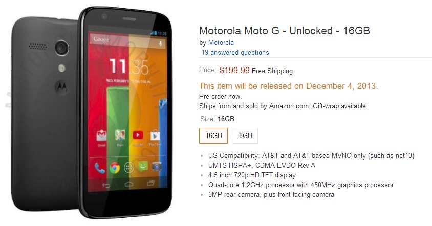 Moto G Amazon Us Pre Order