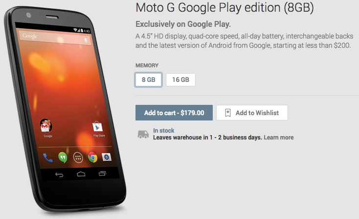 Moto G Google Play Edition