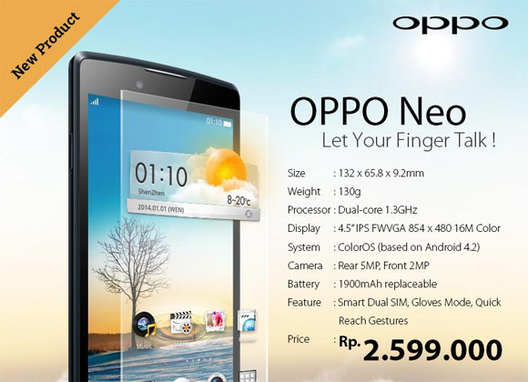 Oppo Neo Launched