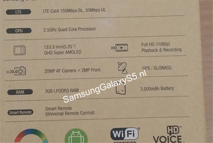 Samsung Galaxy S5 Retail Box Leak