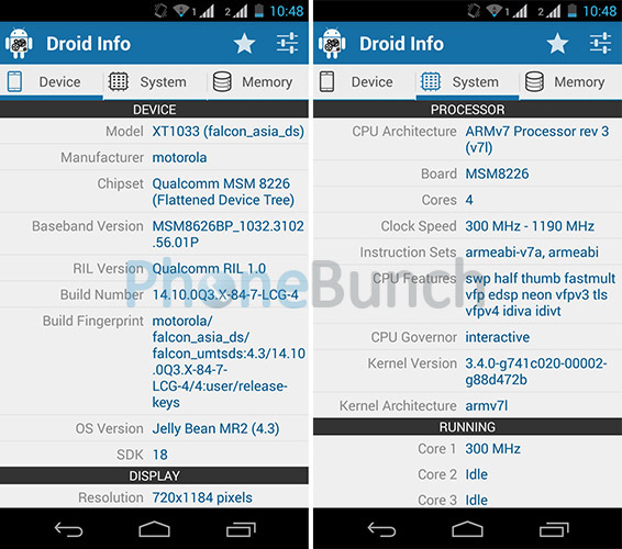 Moto G Droid Info