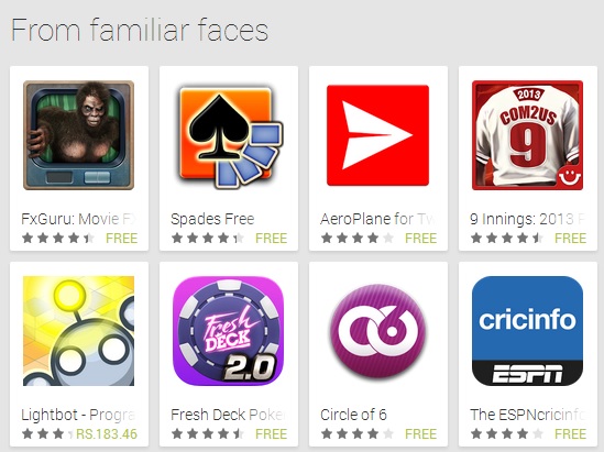 Google Play Store People From Familiar Faces