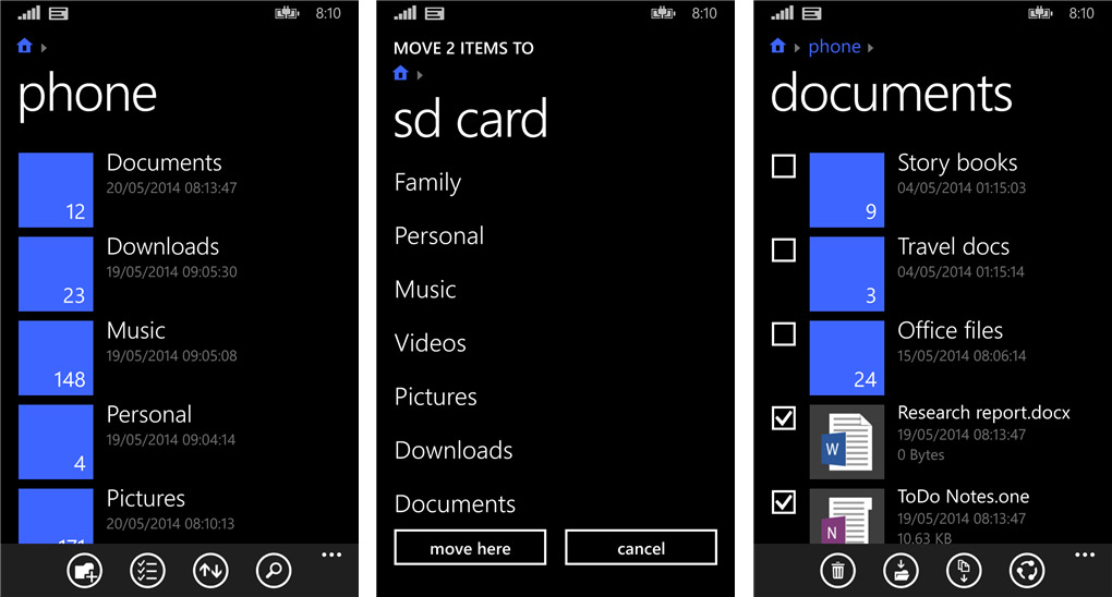 Windows Phone Files Manager App