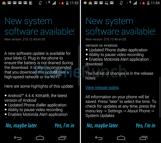 Moto G Dual Sim Android 444 Kitkat Update