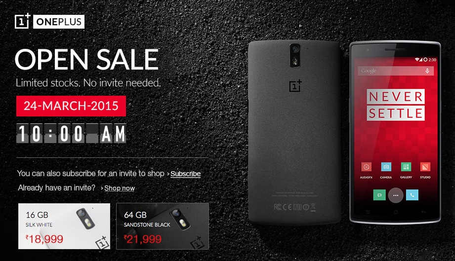 Oneplus One Open Sale India