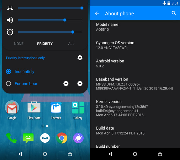 YU YUREKA Lollipop Cyanogen OS 12