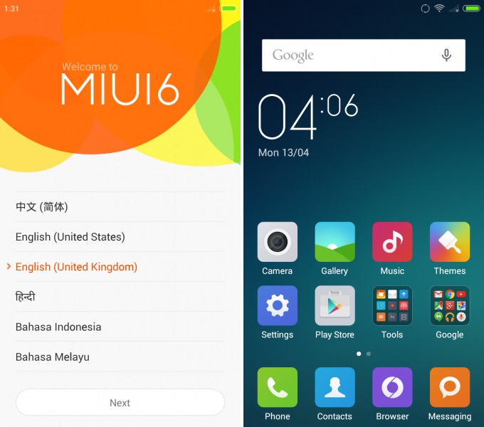 Xiaomi Redmi1s Miui 6 Update