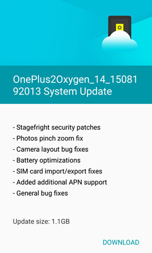 Oneplus 2 Software Update