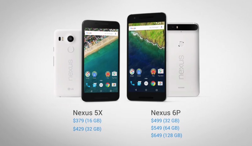 Nexus 5x Nexus 6p Pricing