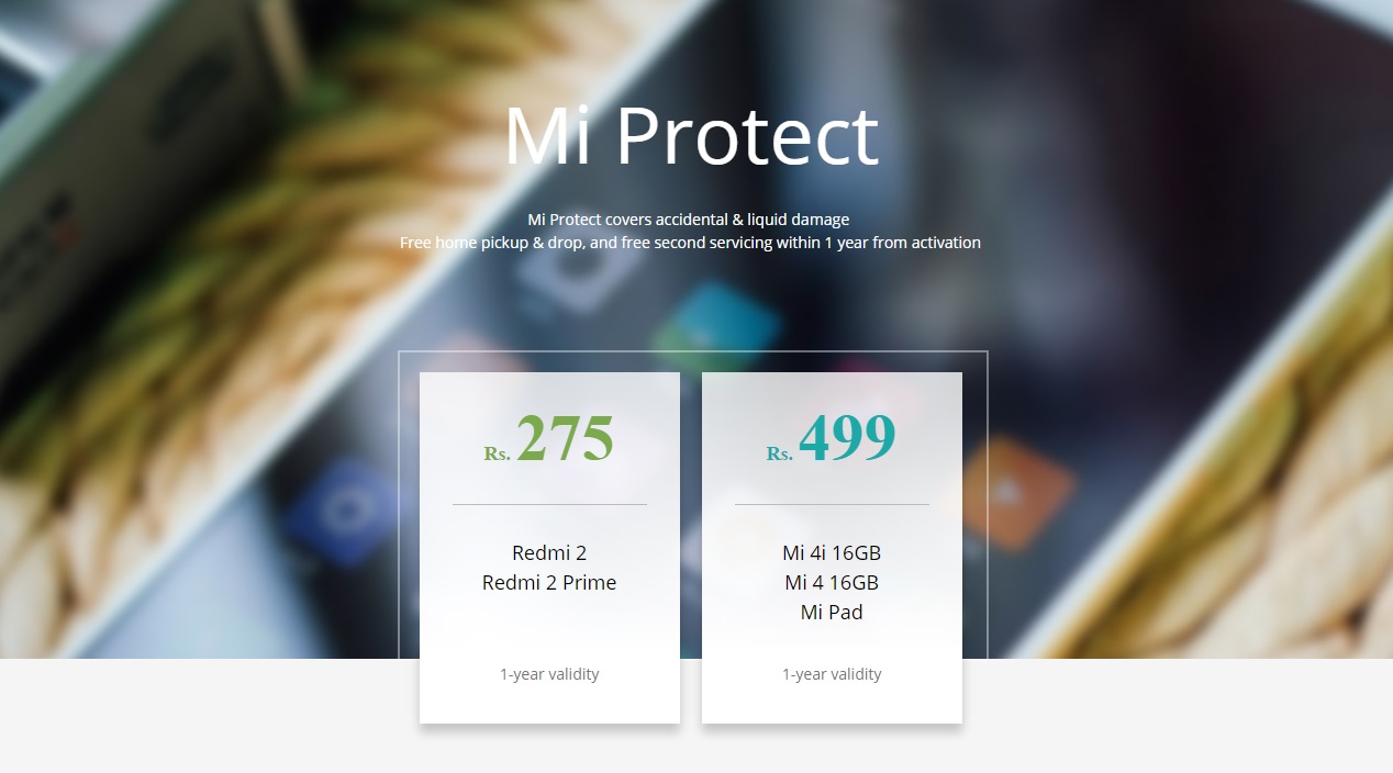 Xiaomi India Mi Protect Plan