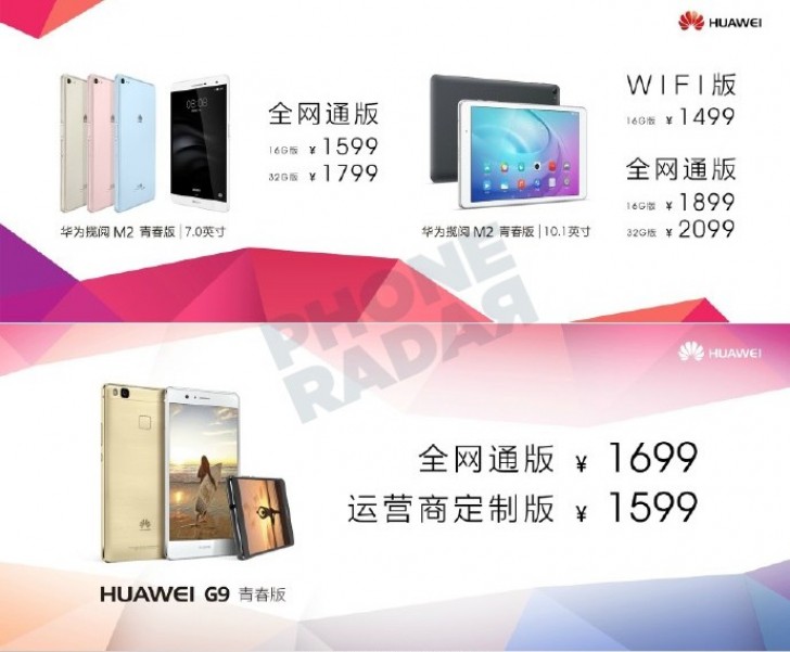 Huawei G9 Lite Mediapad M2 7 Inch Launched
