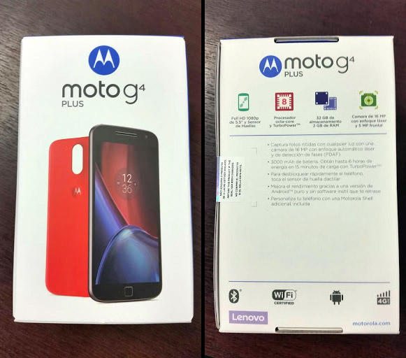 Moto G4 Plus Retail Box Images