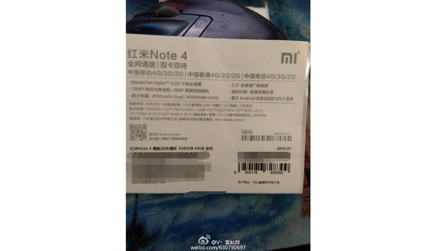 Redmi Note 4 Specs Retail Box
