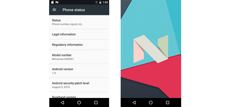 Canvas A1 Android Nougat