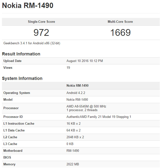 nokia rm 1490 android specs