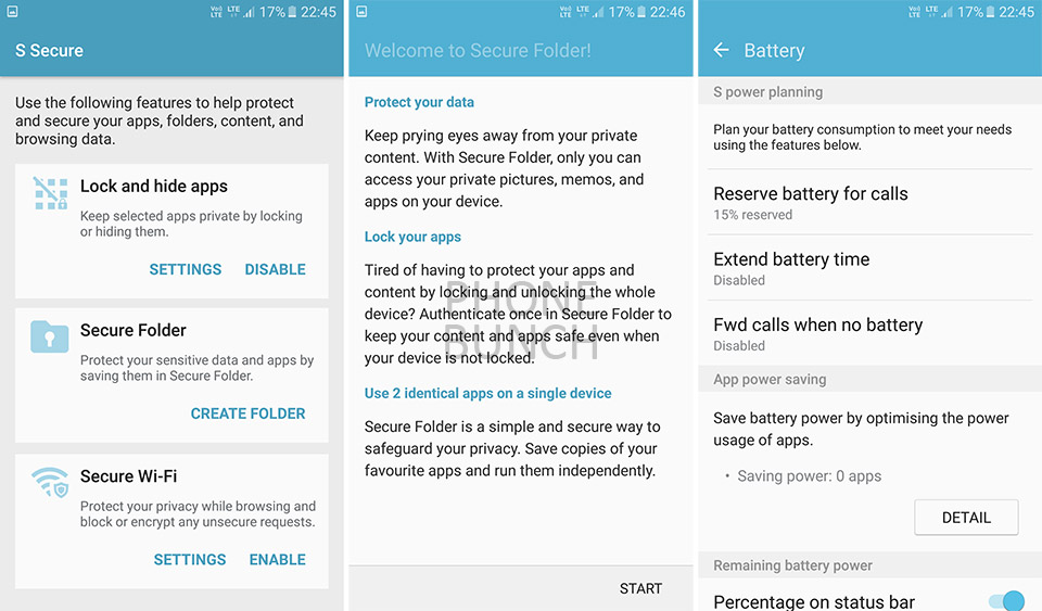 samsung galaxy on nxt software features s secure