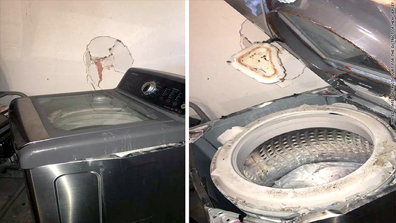 samsung washing machine explodes