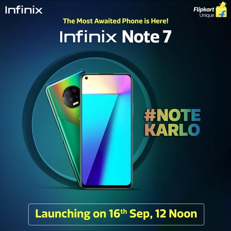 Infinix Note 7 launch date india