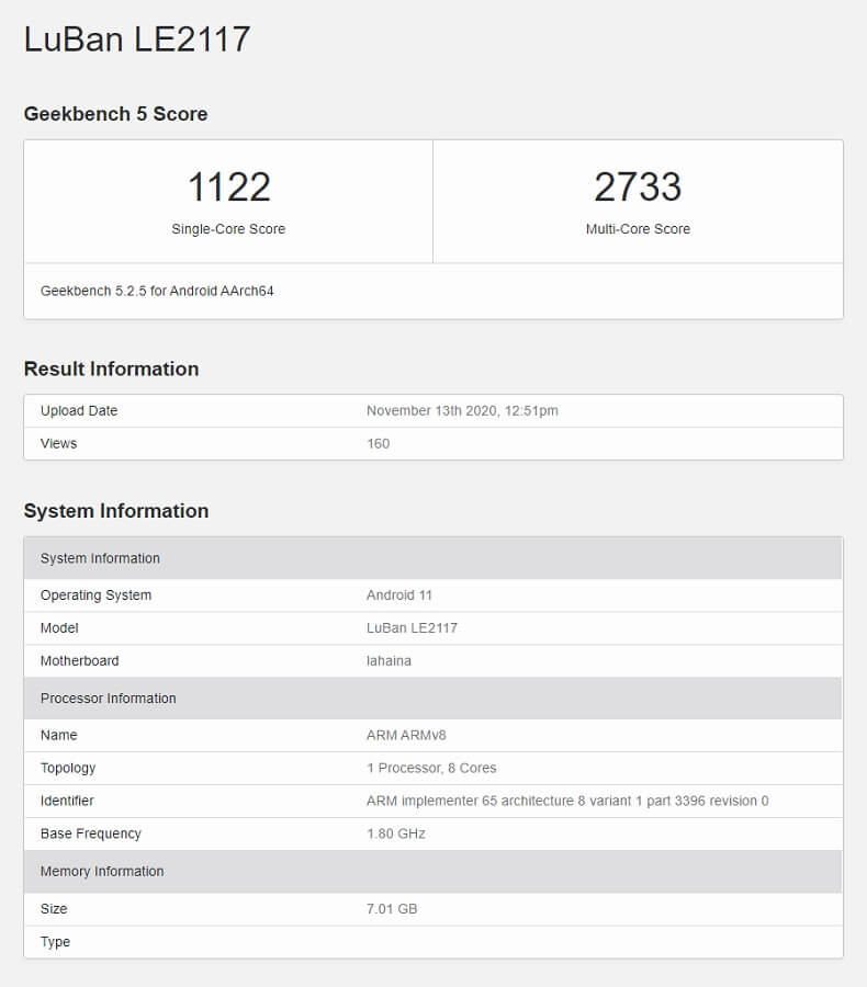 OnePlus 9 Pro geekbench leaked