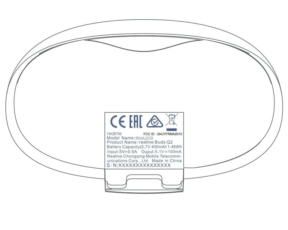 Realme Buds Q2 label