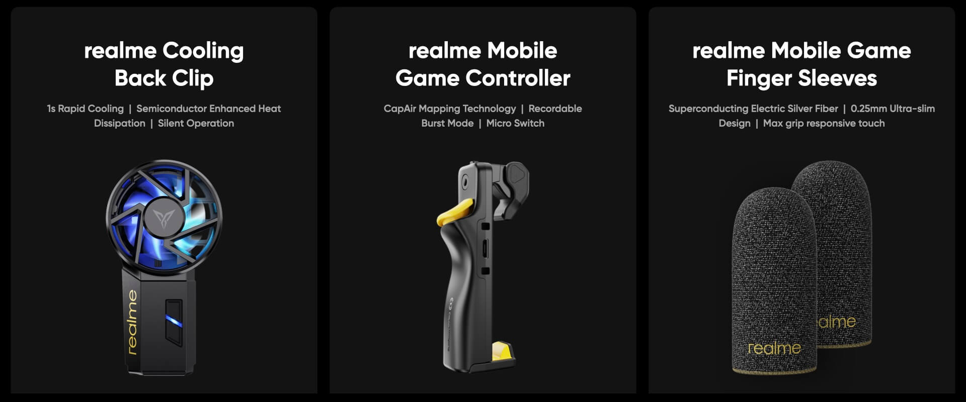 realme cooling fan mobile game controller finger sleeves