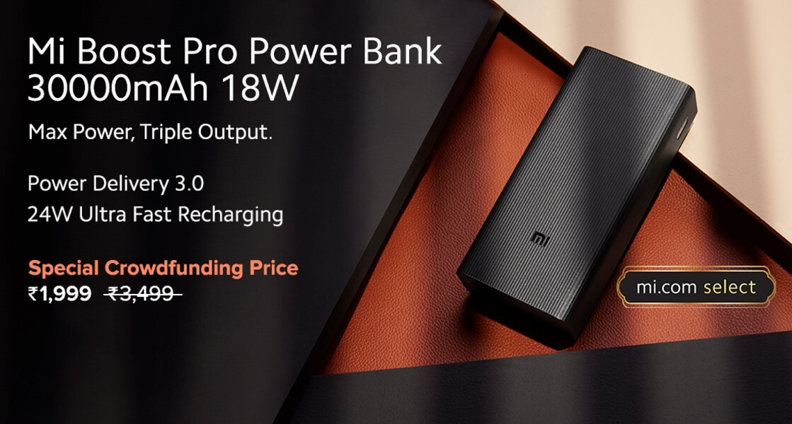 Mi Boost Pro Power Bank 30000mAh launch india