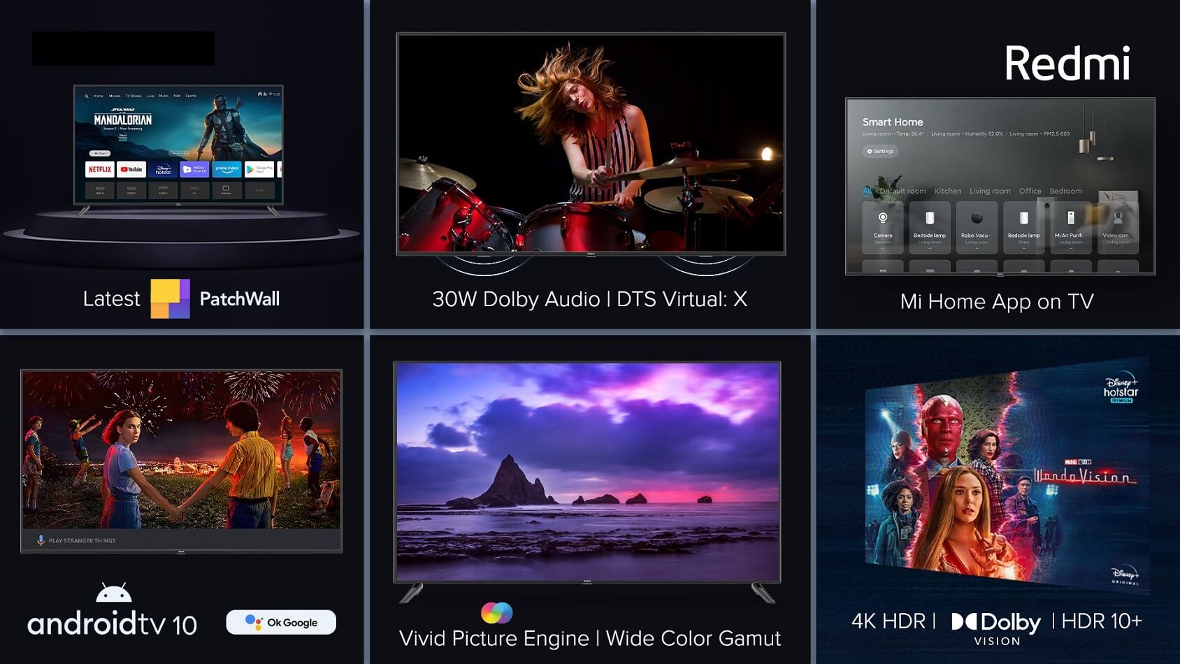 Redmi Smart TV X50 X55 X65 features