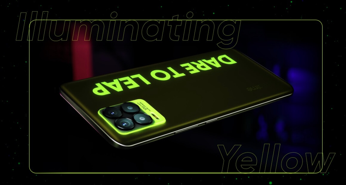 realme 8 Pro illuminating yellow