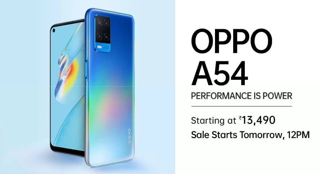 OPPO A54 launched in India starting at Rs.13,490 with 6.51-inch display, Helio P35 SoC, up to