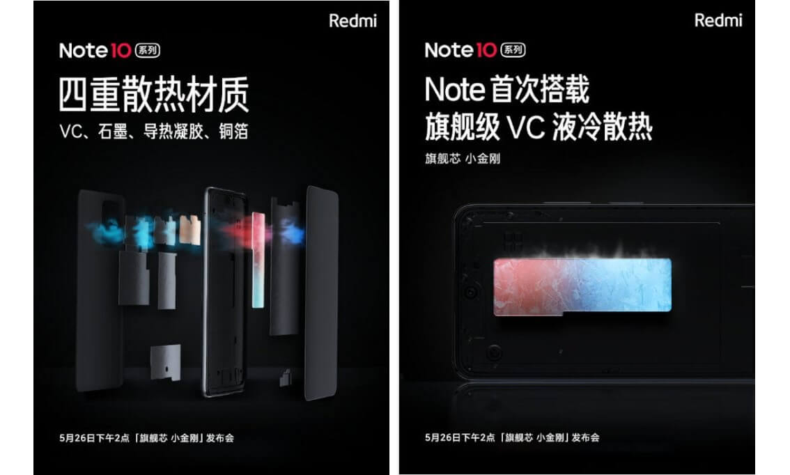 Redmi Note 10 series liquid cooling