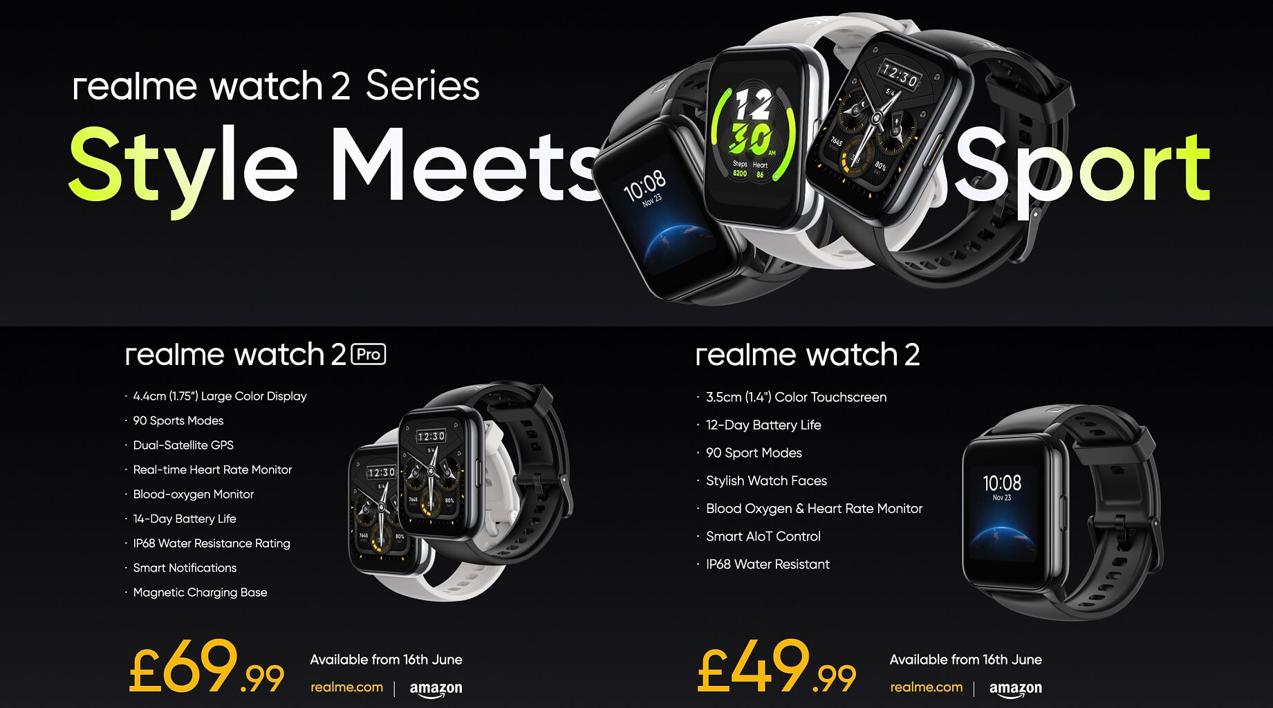 Realme watch 2 and watch 2 pro launch globally