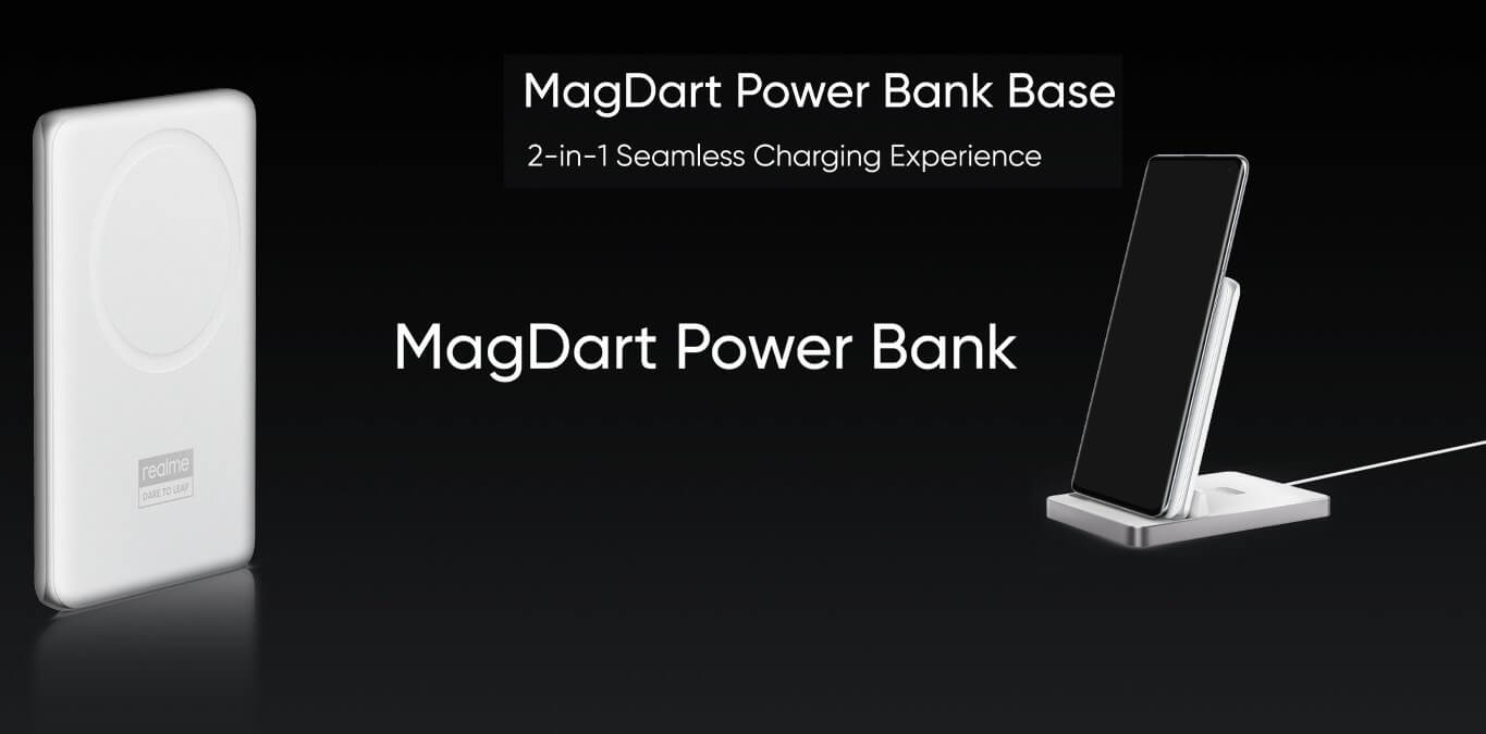 Realme MagDart power bank and base